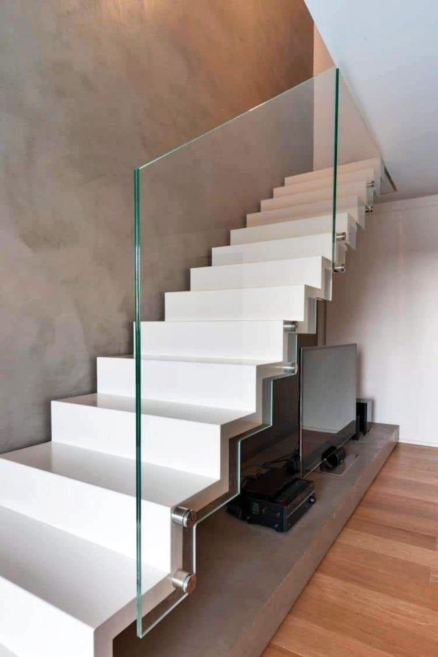 Modern glass stair railing